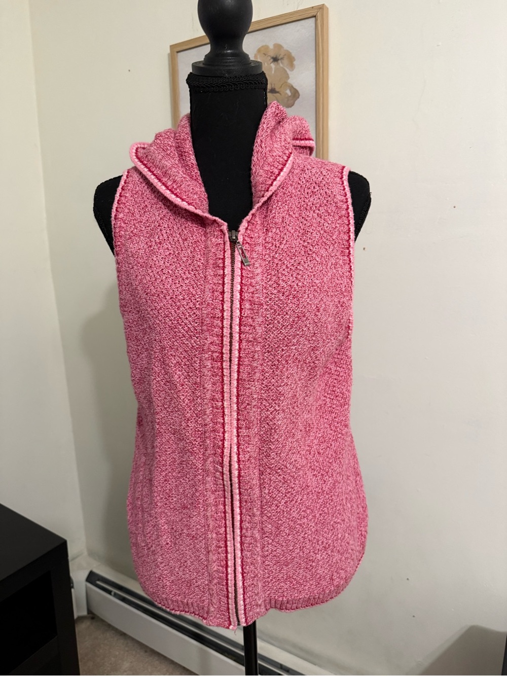 Christopher & Banks Pink Hooded Zip Vest